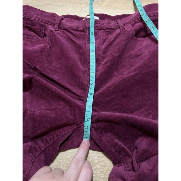 Loft Women's Corduroy Pants High Rise Skinny Petite Size 8 Petite Wine Purple - Picture 3 of 9